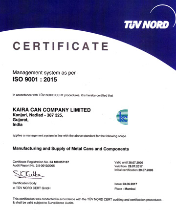 Certificate DIN EN ISO 9001 2008