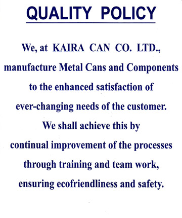 QUALITY POLICY ISO 9001 2015