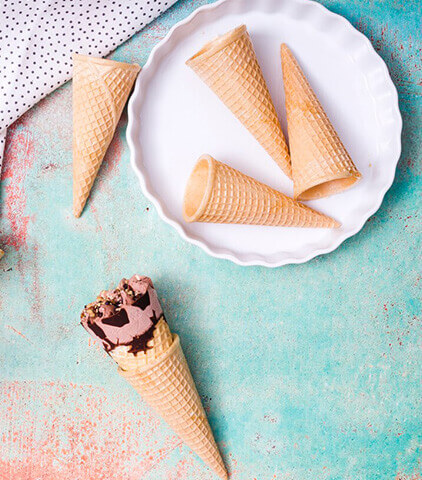 Sugar Cones and Sleeves for Ice Cream